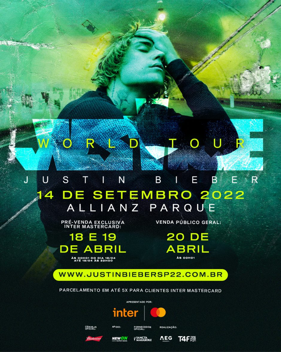 Justin Bieber traz a turnê “Justice World Tour” para São Paulo